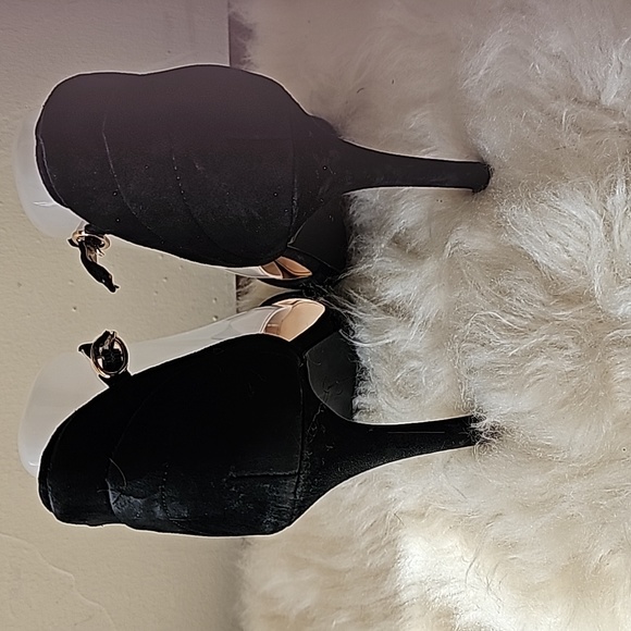 Jessica Simpson black suede stiletto sandals ankle straps high heel - Picture 4 of 13